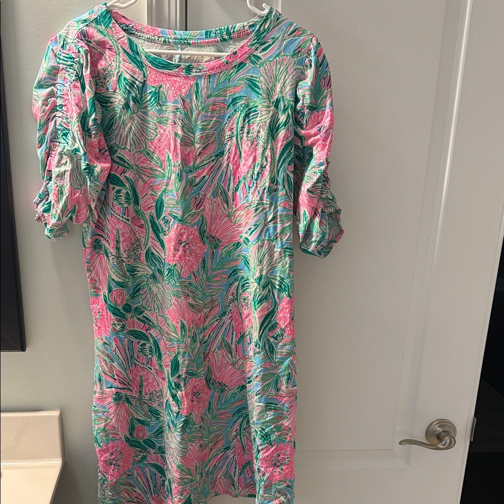 Lilly Pulitzer Pink and Green Floral Dress
